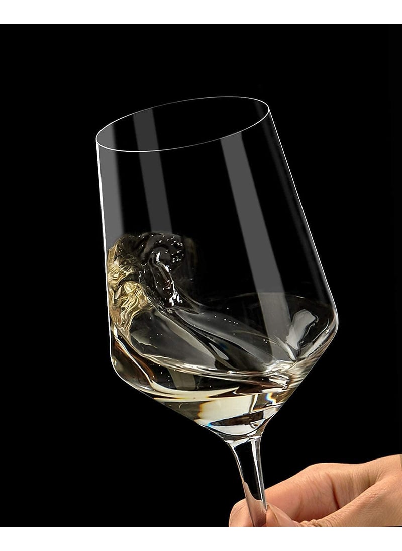 BLISS START BLISS START Crystal Wine Glasses 360 ml Lead Free Clear Classic Design Perfect for Red Wines White Wines Crystal Glass Pure Stemware Collection Cabernet Red Wine Glass Set of 6 Clear  - Image 4