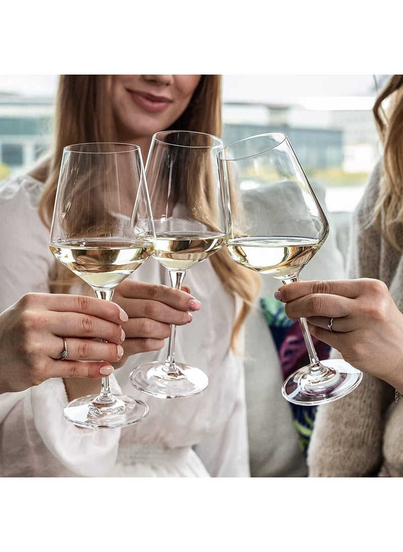 BLISS START BLISS START Crystal Wine Glasses 360 ml Lead Free Clear Classic Design Perfect for Red Wines White Wines Crystal Glass Pure Stemware Collection Cabernet Red Wine Glass Set of 6 Clear  - Image 3