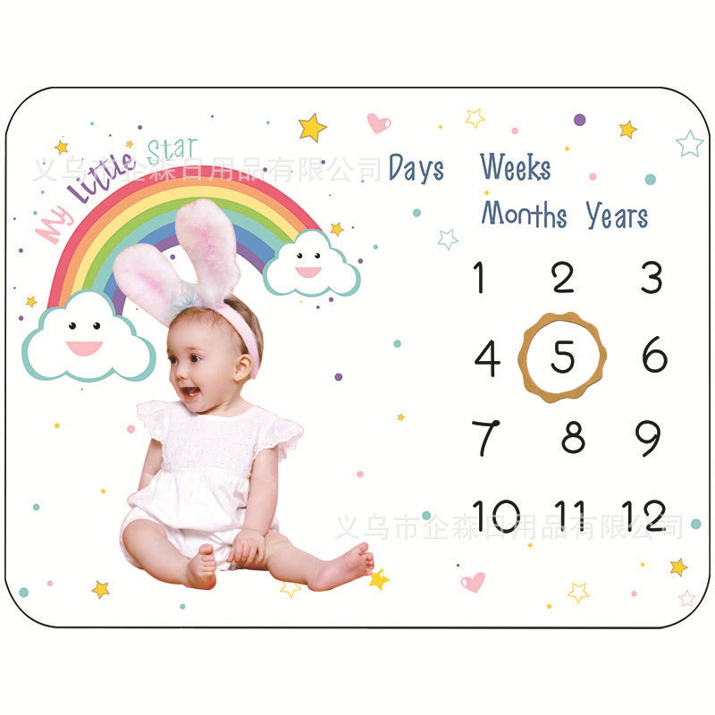 Baby Blanket Bath Towel Pography Blanket Pography Flannel Background Cloth 100 Days Old Pography Commemorative - Image 2