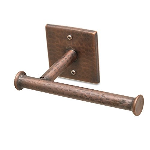 Monarch Abode Traditional Hand Hammered Wall Toilet Paper Holder for Bathroom, Bathroom Toilet Paper Holder Wall Mount, 7-inch Tissue Roll Wall Mount Organizer, Antique Copper Finish - Image 1