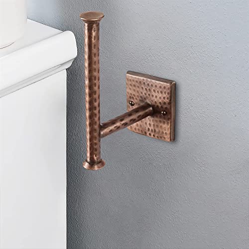 Monarch Abode Traditional Hand Hammered Wall Toilet Paper Holder for Bathroom, Bathroom Toilet Paper Holder Wall Mount, 7-inch Tissue Roll Wall Mount Organizer, Antique Copper Finish - Image 4