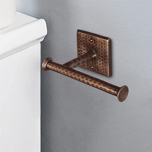 Monarch Abode Traditional Hand Hammered Wall Toilet Paper Holder for Bathroom, Bathroom Toilet Paper Holder Wall Mount, 7-inch Tissue Roll Wall Mount Organizer, Antique Copper Finish - Image 5