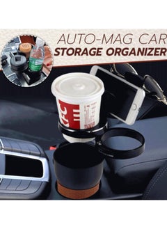 LIXES Auto-Mug Car Storage Organizer, Car Cup Holder Organizer, 3 in 1 Multi-Function Cup Holder, 360° Rotating Adjustable Base, Suitable for Round Cup Slot Models and All Types Cars  - Image 3