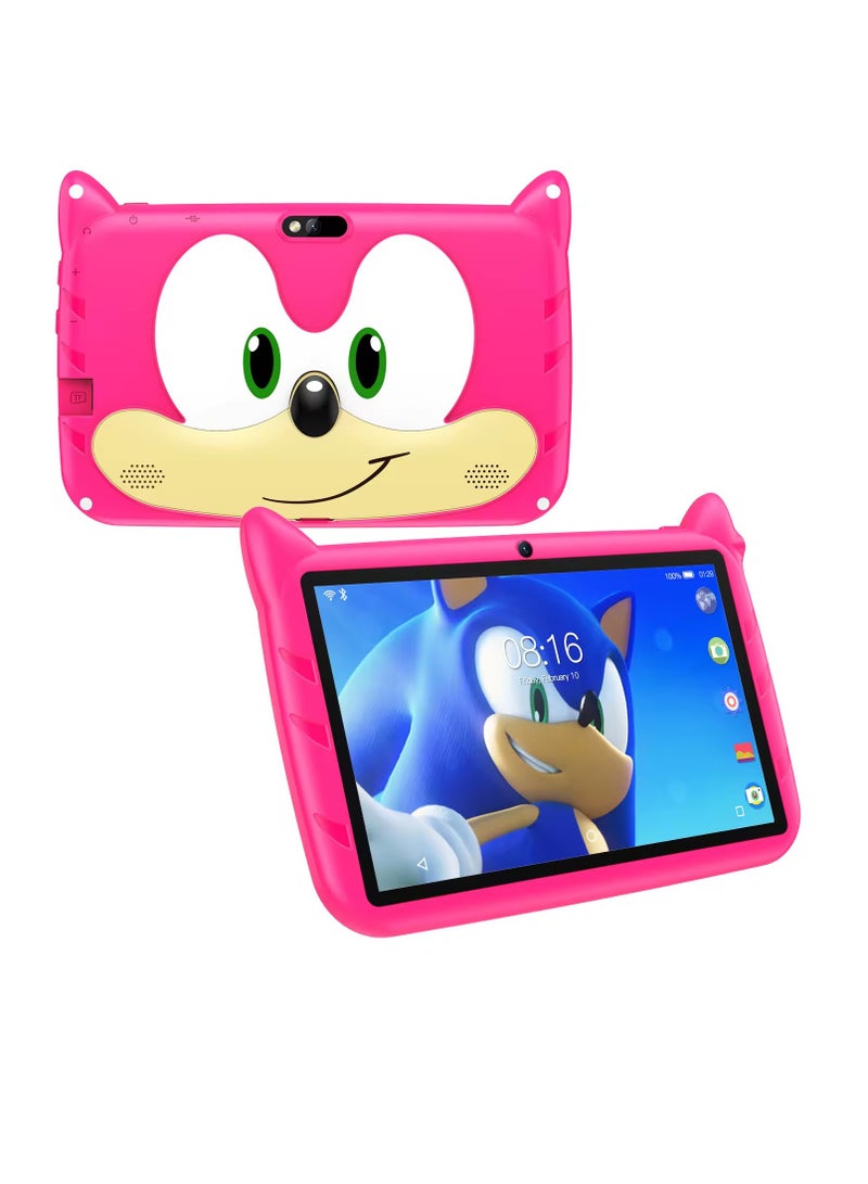 AROAQ Kids Tablet, 7 Inch Kids Learning Toy Computer With Wifi, 400mah Battery Dual Cameras Kids Pad, Portable Children Smart Tablet With Quad Core Processor, (1pc, 32G, Pink) - Image 1