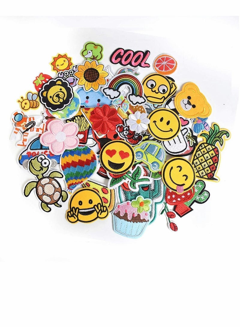 Y&D Patches for Clothing, 60 PCS Embroidered Iron On DIY Accessories, Random Assorted Decorative , Cute Sewing Applique Jackets, Hats, Backpacks, Jeans, Pieces Package - Image 2
