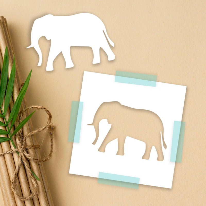 STENCILAIR Elephant Stencil, 4-Inch, Beautiful Design, Quality Reusable Stencil for Painting, Crafts, and Decor for Walls, Fabric & Furniture, Recyclable DIY Tool - Image 1
