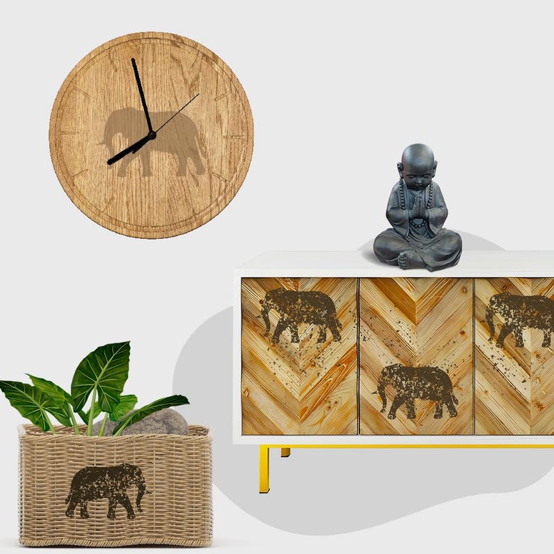STENCILAIR Elephant Stencil, 4-Inch, Beautiful Design, Quality Reusable Stencil for Painting, Crafts, and Decor for Walls, Fabric & Furniture, Recyclable DIY Tool - Image 5