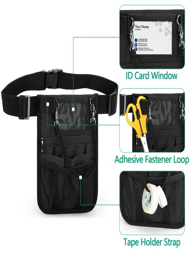 Trunab Fanny Pack with Tape Holder and Multiple Compartments, Nurse Belt Organizer with Adjustable Waist Strap, Tool Belt for Scissors, Gauze and Other Medical Supplies, Black - Image 3