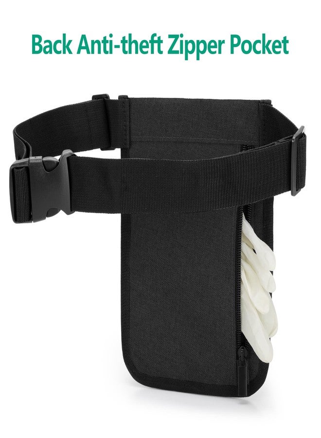 Trunab Fanny Pack with Tape Holder and Multiple Compartments, Nurse Belt Organizer with Adjustable Waist Strap, Tool Belt for Scissors, Gauze and Other Medical Supplies, Black - Image 4