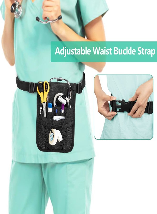 Trunab Fanny Pack with Tape Holder and Multiple Compartments, Nurse Belt Organizer with Adjustable Waist Strap, Tool Belt for Scissors, Gauze and Other Medical Supplies, Black - Image 2