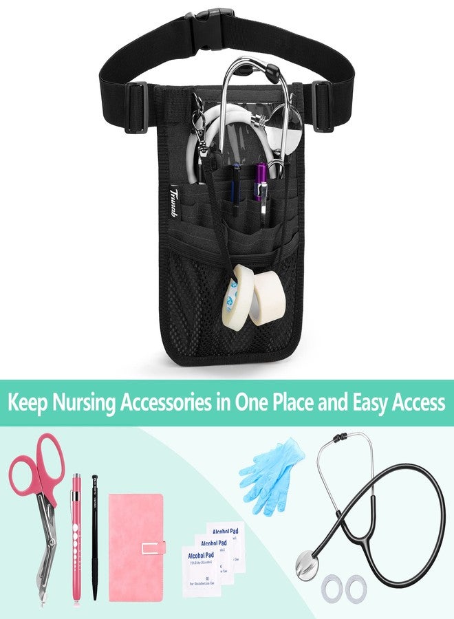 Trunab Fanny Pack with Tape Holder and Multiple Compartments, Nurse Belt Organizer with Adjustable Waist Strap, Tool Belt for Scissors, Gauze and Other Medical Supplies, Black - Image 5
