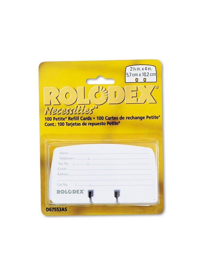 Rolodex - ® Card File Refills, Ruled, 2 1/4" X 4", White, Pack Of 100 - Image 1