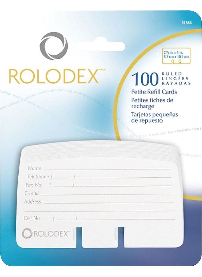 Rolodex - ® Card File Refills, Ruled, 2 1/4" X 4", White, Pack Of 100 - Image 1