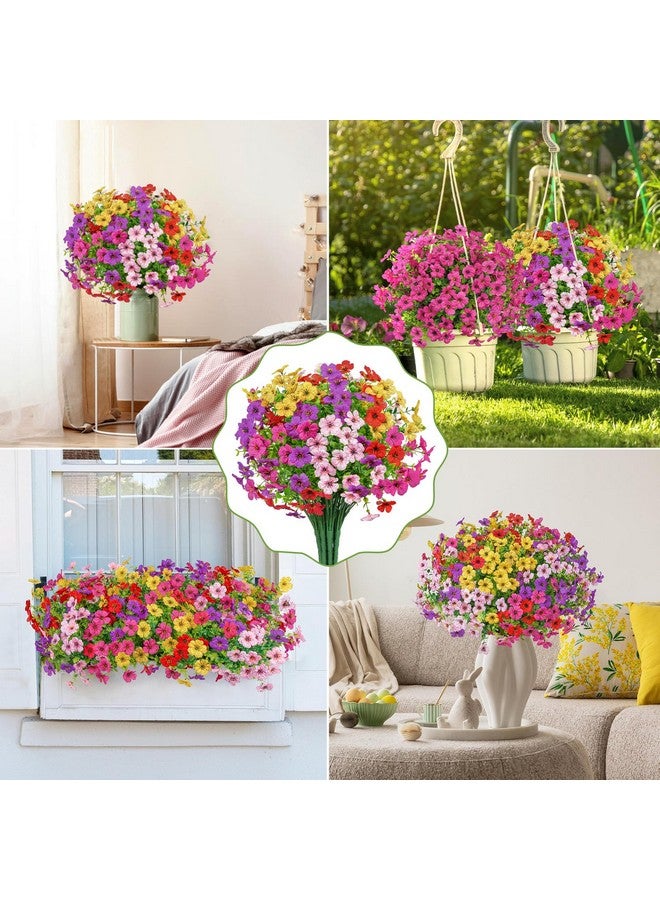 Besteek 20 Bundles Artificial Flowers for Outdoors Decoration Fake Silk Flowers UV Resistant Faux Plants Artificial Daisy Eucalyptus for Spring Summer Garden Yard Porch Window Home Decor, Mix Colors - Image 5