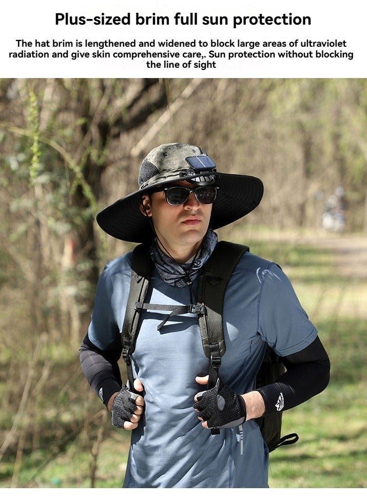 M MIAOYAN Father’s Day Gift | Men’s Solar Fan Sun Hat – UV Protection Fishing & Hiking Outdoor Cap  - Image 5