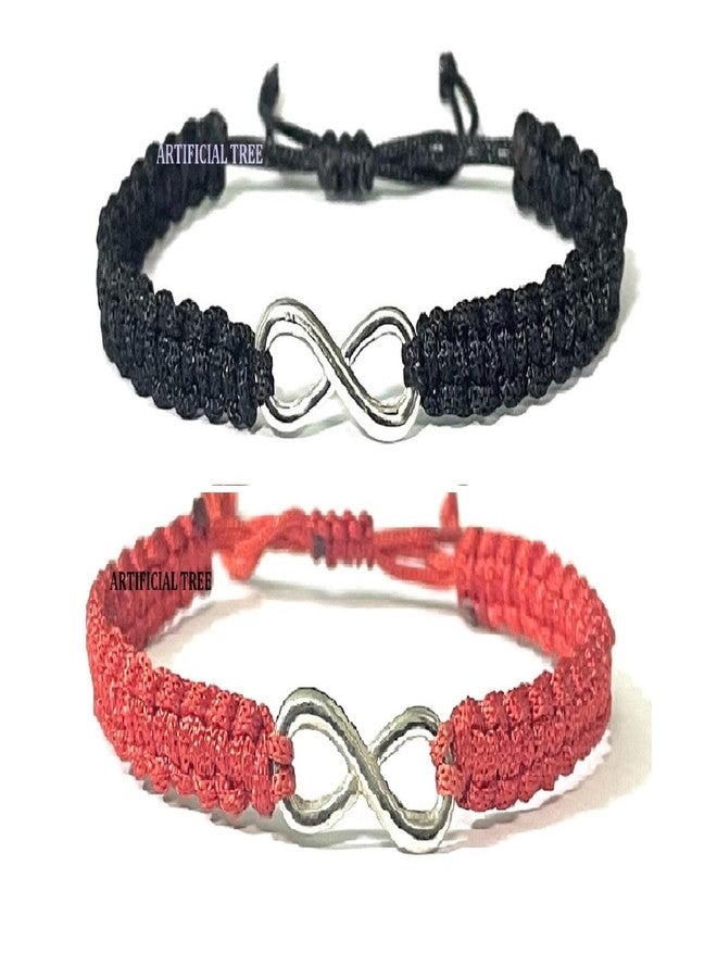 ARTIFICIAL TREE Infinity Red Black Thread Bracelet | Nazar Battu | Adjustable for Women, Girls, Men & Boys - 4 Piece Set (AT GIRLS BRCT 071) - Image 2