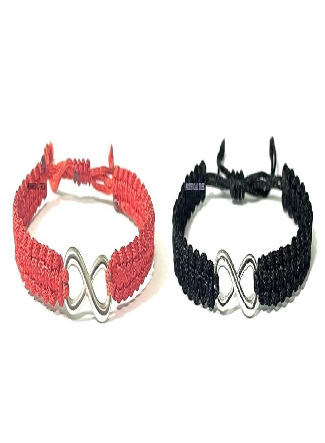 ARTIFICIAL TREE Infinity Red Black Thread Bracelet | Nazar Battu | Adjustable for Women, Girls, Men & Boys - 4 Piece Set (AT GIRLS BRCT 071) - Image 3