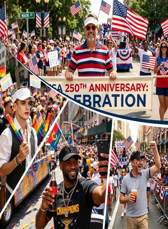 Lohca Dual Flag Holder Visor Hat for 4th of July Parades Memorials and Sports Tournament Events Men Women Adjustable Sun Visor - Image 5