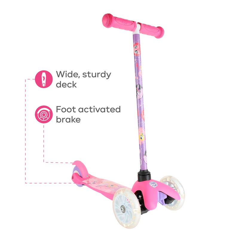 VOYAGER سكوتر ذاتي التوازن من ماي ليتل بوني مع عجلات مضيئة، منصة عريضة إضافية، 3 عجلات، فرامل تعمل بالقدم، حد وزن 75 رطل، للأطفال والرضع، للبنات أو الأولاد، للأعمار من 3 سنوات وما فوق - Image 3