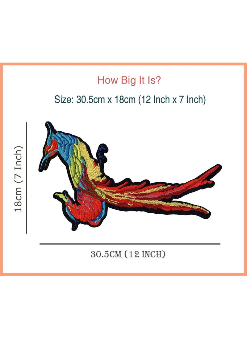 Artist Unknown - Giant Bird Applique Embroidered Sew-on Patch ; Size: 30.5cm x 18cm for Jackets, T-Shirts, Bags, Outdoor Clothing ; Imported from Malaysia (1 Piece). (Code: XL-4) - Image 1