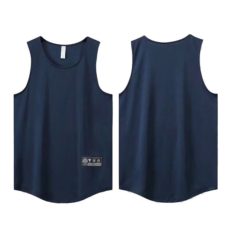American Solid Color Vest Men'S And Women'S Summer Waistcoat Undershirt Loose Sports Fitness Simple Sleeveless Basketball T-Shirt - Image 3