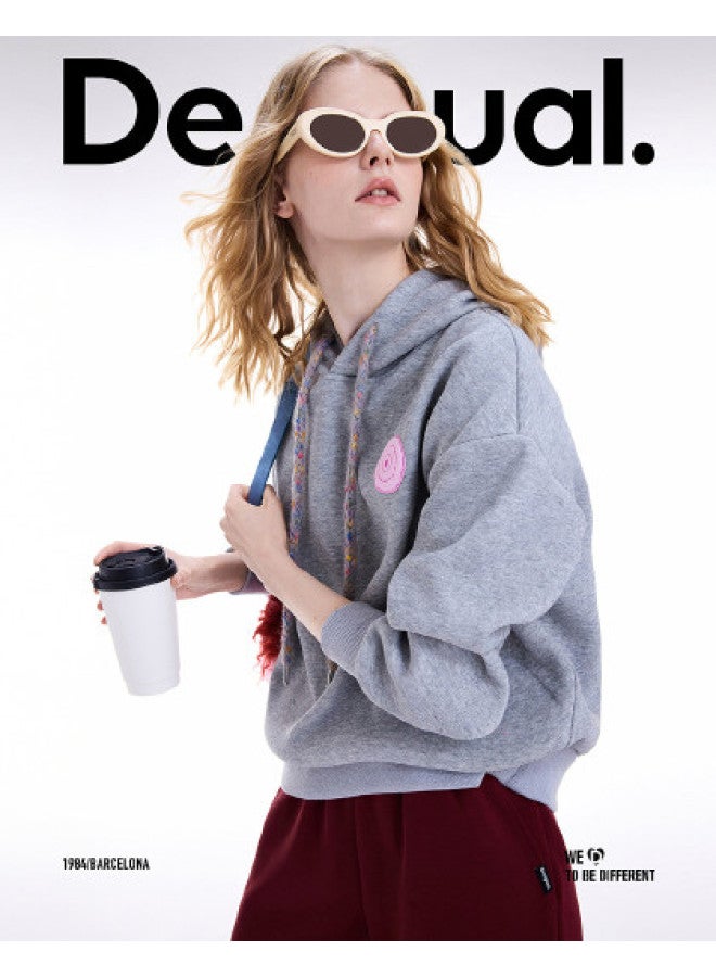 DESIGUAL 25 Autumn/Winter New Loose Round Logo Hooded Color-Block Women'S Hoodie - Image 1