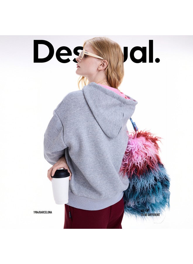 DESIGUAL 25 Autumn/Winter New Loose Round Logo Hooded Color-Block Women'S Hoodie - Image 5