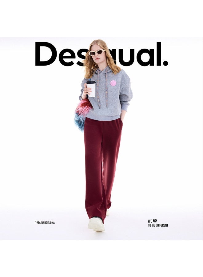 DESIGUAL 25 Autumn/Winter New Loose Round Logo Hooded Color-Block Women'S Hoodie - Image 3