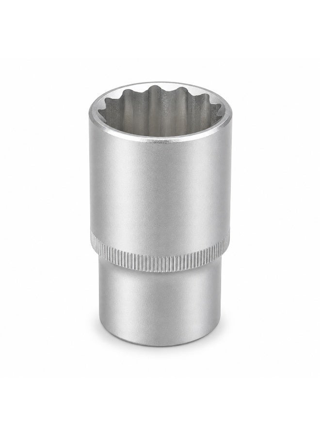 32mm 12 Point Deep Socket Wrench, 1/2 Inch Square Drive, Chrome Vanadium Steel CR-V Socket for Ratchet, Breaker Bar, Automotive Repair and Workshop Use - Image 1