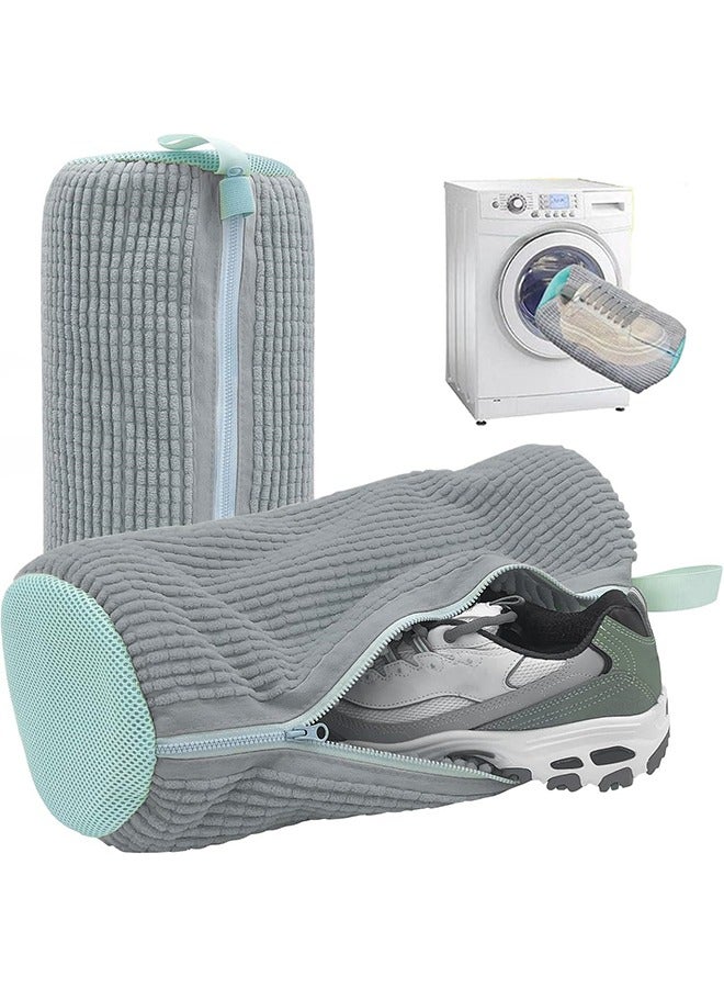 2PCS Shoe Washing Bag for Washing Machine, Laundry Shoe Bag For Washer And Dryer, Reusable Shoe Washing Bag for All Shoe Types And Sizes (Gray) - Image 1