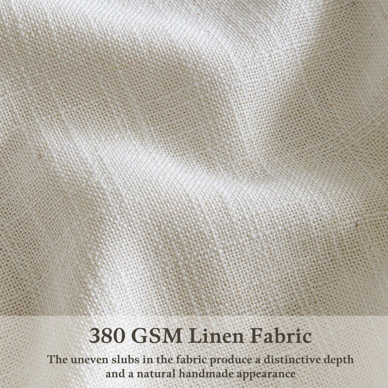 TWODRAPES Natural Cream Pinch Pleat Linen Curtains 120 Inches Long for Living Room Pleated Drapes Hooks Rings Back Tab Light Filtering Boho Farmhouse Extra Long Semi Sheer 120 Inch Curtain Dining Room Bedroom - Image 3