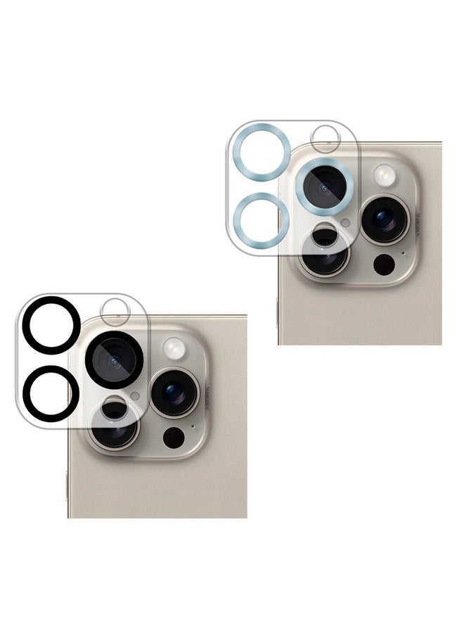 CATANES - 2 Pack For iPhone 15 Pro Max Camera Lens Protector Tempered Glass 9H Hardness Ultra HD Anti-Scratch Easy to Install Case Friendly Full Coverage Guard Multicolour - Image 1