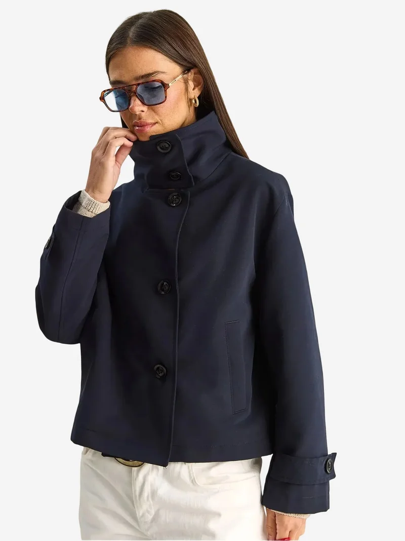 بيانكو لوتشي LUCCI Short Mandarin Collar Trench Coat