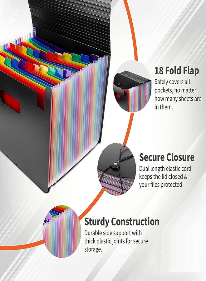 Corslet 24 Pocket Expanding File Folder with Flap Cover, Standing Accordion File Organizer, Perfect of A4 Size Papers, Card and Coupons, (Multicolor) - Image 5