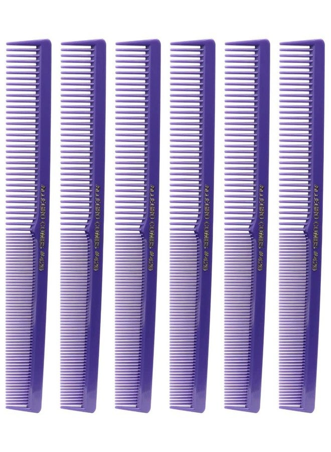 Allegro Combs 420 Hair Stylist and Barbers set hair cutting combs USA 6 Pc. (Purple) - Image 1