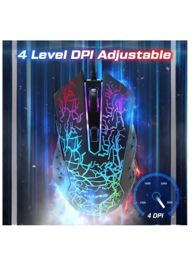 Haing فأرة ألعاب USB سلكية - Image 3