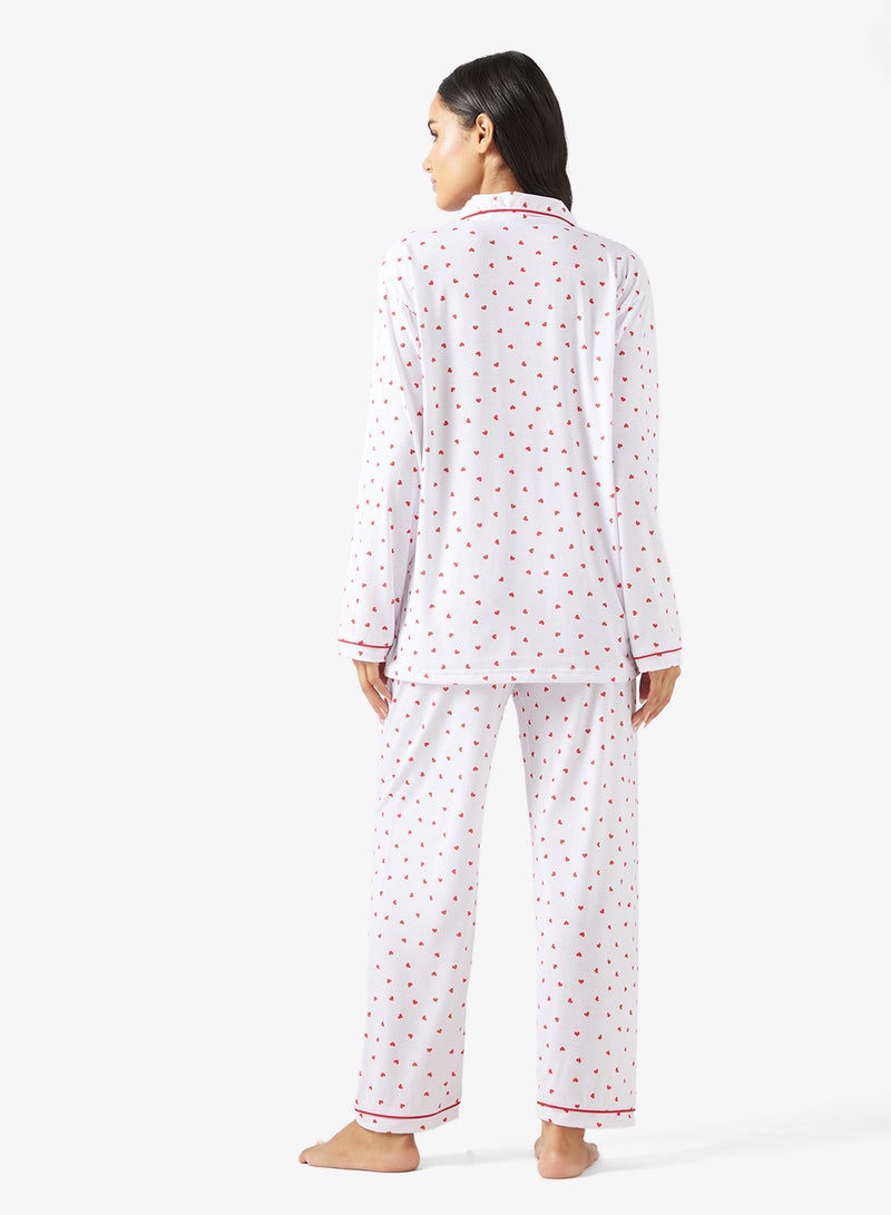 Ginger Cotton Button Up Shirt & Pyjama Set - Image 2