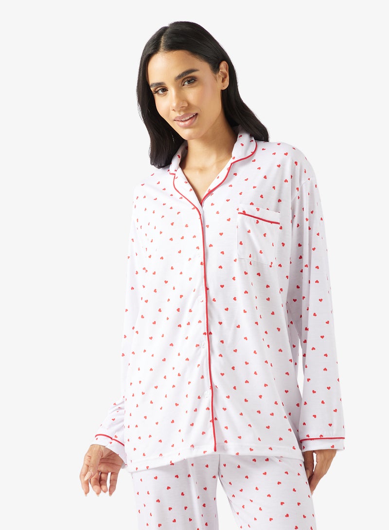 Ginger Cotton Button Up Shirt & Pyjama Set - Image 3