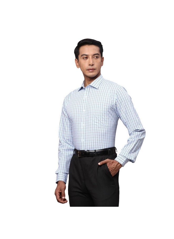 Park Avenue PARK AVENUE Men's Slim Shirt (PMSX17117-B4_Blue  - Image 3