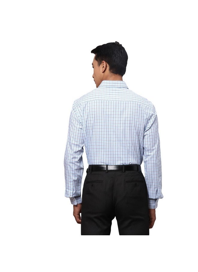 Park Avenue PARK AVENUE Men's Slim Shirt (PMSX17117-B4_Blue  - Image 4