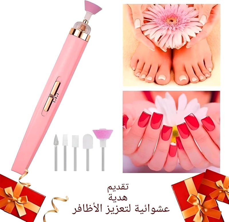 الكيان مبرد اظافر محمول - مبرد اظافر كهربائي لاسلكي عالي الاداء مع بطارية قابلة لاعادة الشحن، رؤوس صقل وصقل متعددة لسهولة استخدام المانيكير والباديكير - Image 4