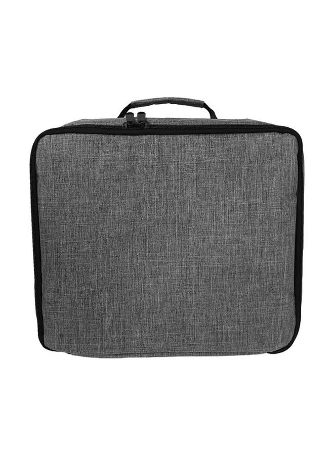 Grey Projector Storage Bag Multi Pocket Organization Sturdy Handles Durable Fabric Portable Carrying Case For Projectors Laptops Electronics Accessories - Image 1