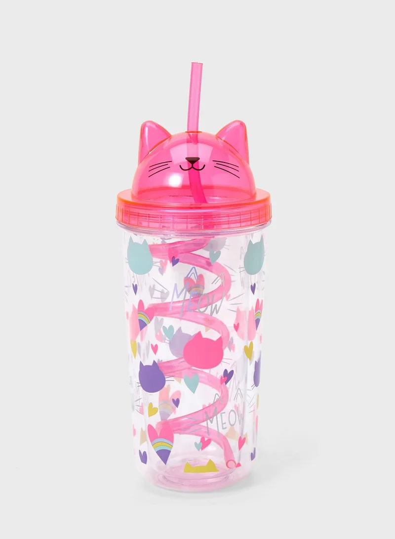 Claires Pink Cat Tumbler