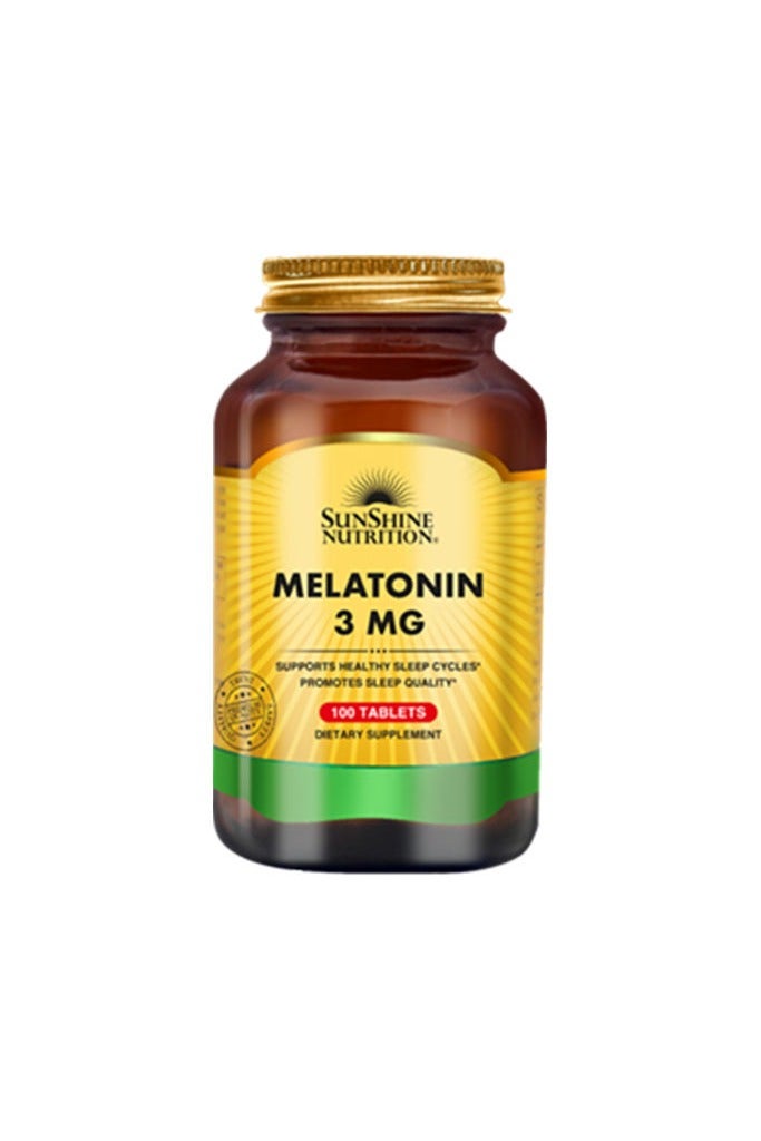 Sunshine Nutrition Melatonin 3mg – Natural Sleep Aid for Deep Rest, Relaxation & Immune Support – 100 Tablets