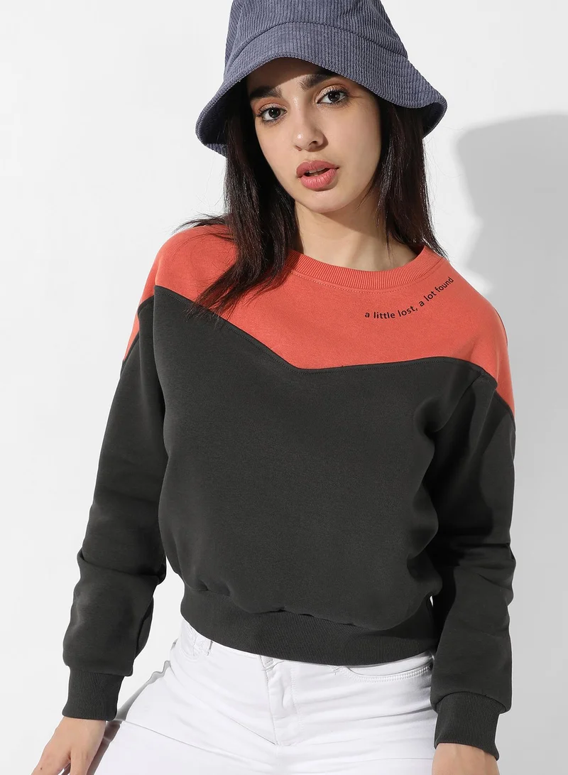 Pinacolada  Women's Colourblocked Crew Neck Top for Women | Best Price UAE