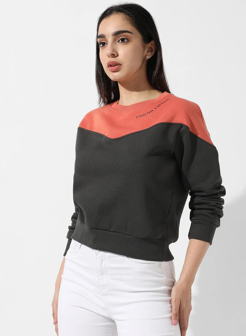 Pinacolada  Women's Colourblocked Crew Neck Top for Women | Best Price UAE