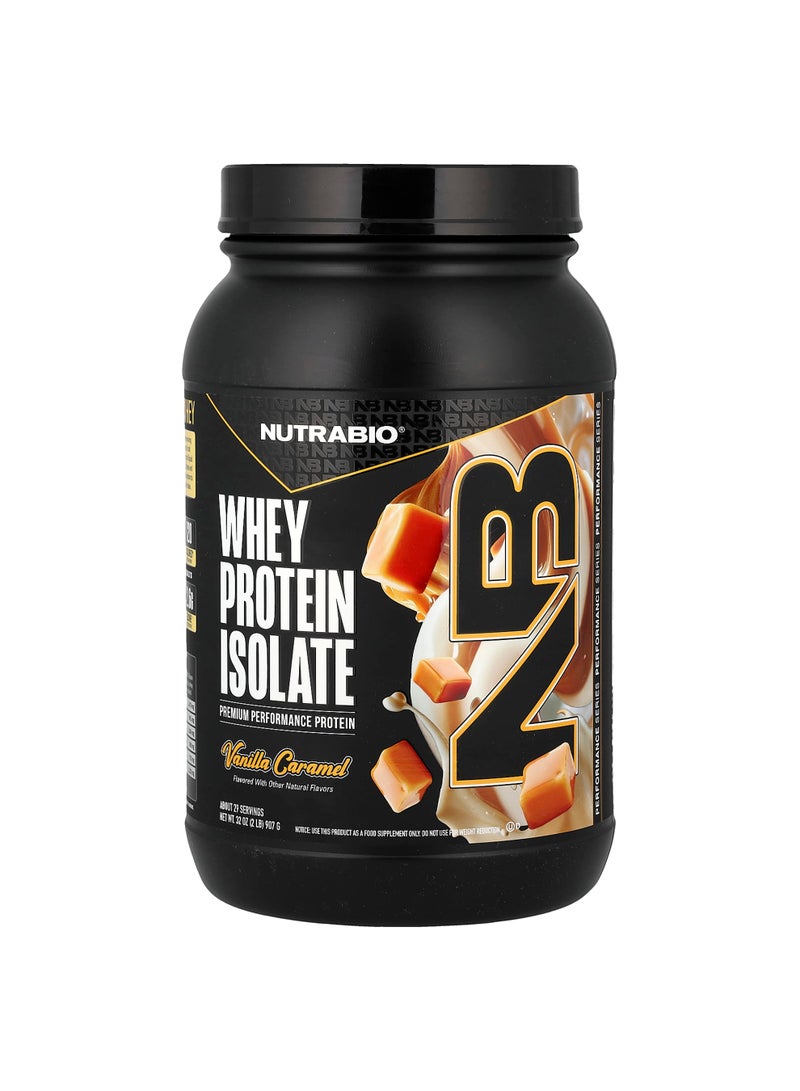 NutraBio Whey Protein Isolate, Vanilla Caramel, 2 lb (907 g)