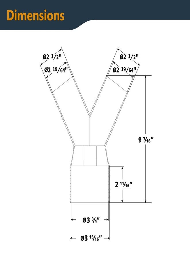 باورتيك وصلة موزع تجميع الغبار POWERTEC 70276 بمقاس 4 بوصات إلى 2-1/2 بوصة - Image 4