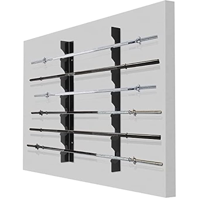 rayihni Olympic Barbell Rack Bar Storage, Weight Rod Holder, Barbell Storage, Horizontal Barbell Wall Mount Bar Plate Storage Rack, Holds 5 Barbells, Holds - Image 2