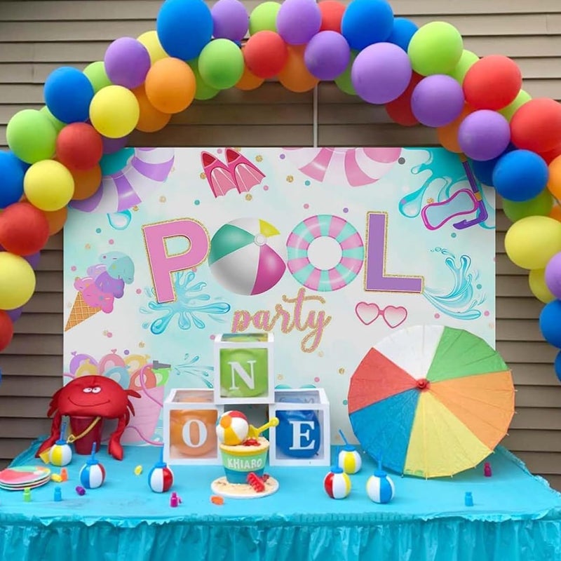 Al Raied ARS Pool Party Backdrop Summer Banner - 5x3 Feet for Beach Themed Party Decorations - Image 3